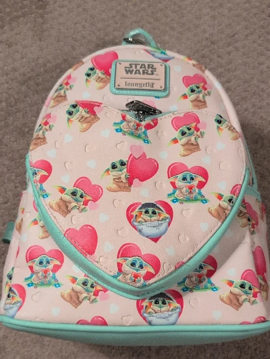 Loungefly Star Wars Grogu Heart Mini Backpack - Picture 9 of 9